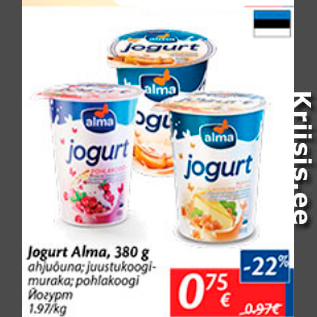 Allahindlus - Jogurt Alma, 380 g