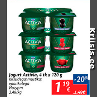 Allahindlus - Jogurt Activia, 4 tk x 120 g