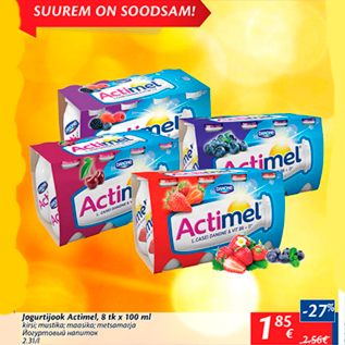 Allahindlus - Jogurtijook Actimel, 8 tk x 100 ml