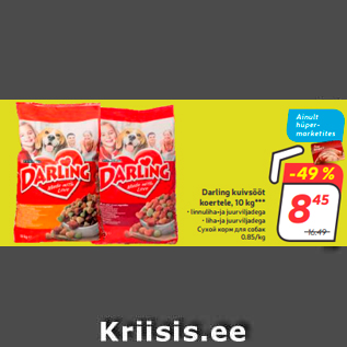 Allahindlus - Darling kuivsööt koertele, 10 kg***