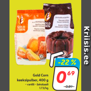 Allahindlus - Gold Corn keeksipulber, 400 g