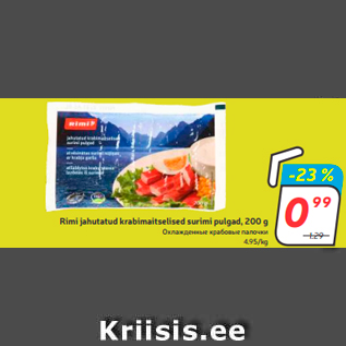 Allahindlus - Rimi jahutatud krabimaitselised surimi pulgad, 200 g