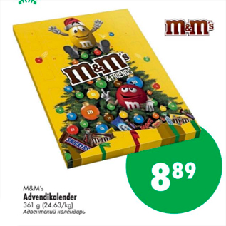 Allahindlus - M&M´s Advendikalender 361 g