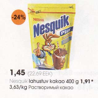 Allahindlus - Nesquik lahustuv kakao