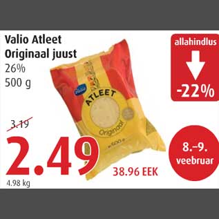 Allahindlus - Valio Atleet Originaal juust