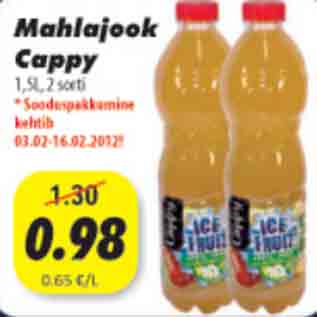 Allahindlus - Mahlajook Cappy