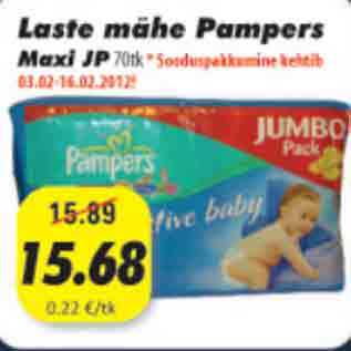 Allahindlus - Laste mähe Pampers maxi JP