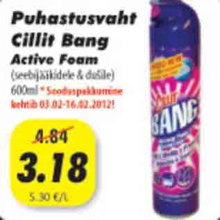 Allahindlus - Puhastusvaht Cillet Bang Active Foam