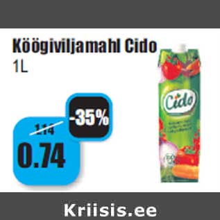 Allahindlus - Köögiviljamahl Cido 1L