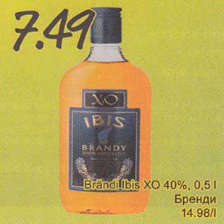 Allahindlus - Brändi Ibis XO 40%, 0,5 l