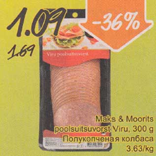 Allahindlus - Maks & Moorits poolsuitsuvorst Viru, 300 g