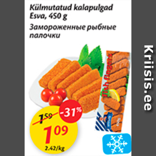 Allahindlus - Külmutatud kalapulgad Esva, 450 g