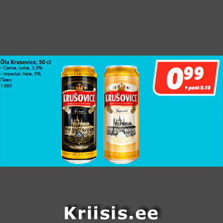 Allahindlus - Õlu Krusovice, 50 cl