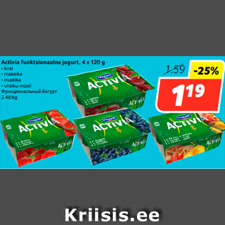 Allahindlus - Activia funktsionaalne jogurt, 4 x 120 g