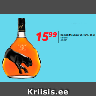 Allahindlus - Konjak Meukow VS 40%, 35 cl