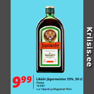 Allahindlus - Liköör Jägermeister 35%, 50 cl