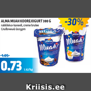 Allahindlus - ALMA MUAH KOOREJOGURT 380 G