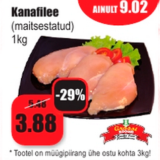 Allahindlus - Kanafilee (maitsestatud) 1kg