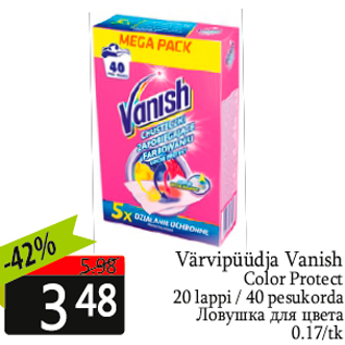 Allahindlus - Värvipüüdja Vanish Color Protect