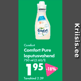 Allahindlus - Comfort Comfort Pure loputusvahend 750 ml