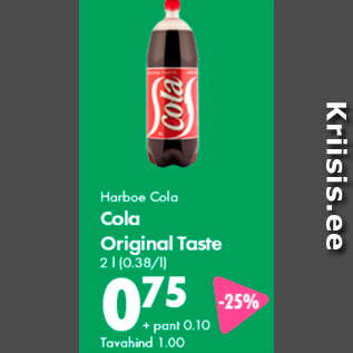 Allahindlus - Harboe Cola Cola Original Taste 2 l