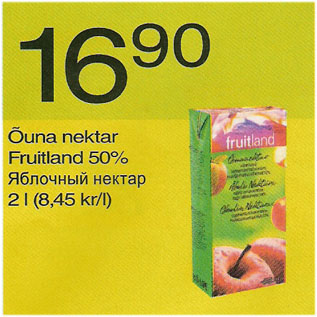 Allahindlus - Õuna nektar Fruitland 50%