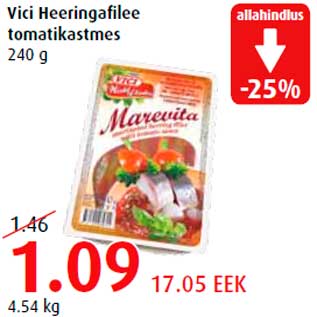 Allahindlus - Vici Heeringafilee tomatikastmes 240 g