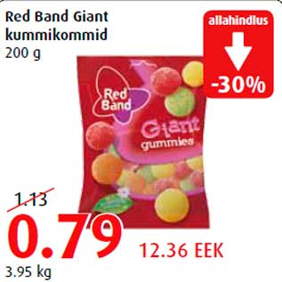 Allahindlus - Red Band Giant kummikommid 200 g