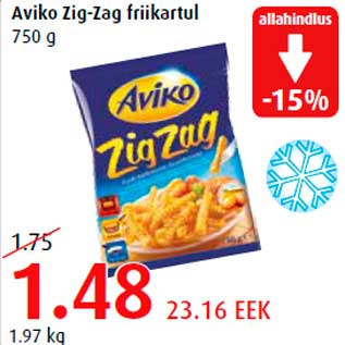 Allahindlus - Aviko Zig-Zag friikartul 750 g