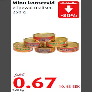 Allahindlus - Minu konservid erinevad maitsed 250 g