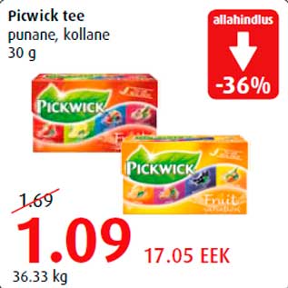 Allahindlus - Picwick tee punane, kollane 30 g