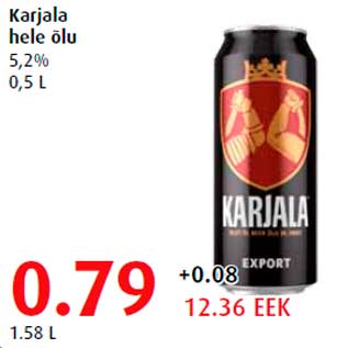 Allahindlus - Karjala hele õlu 5,2% 0,5 L