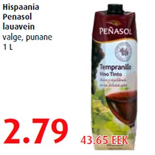 Allahindlus - Hispaania Penasol lauavein valge, punane 1 L