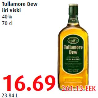 Allahindlus - Tullamore Dew iiri viski 40% 70 cl