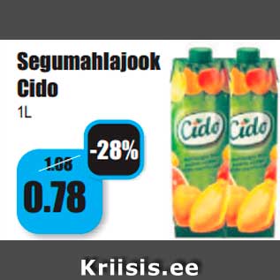 Allahindlus - Segumahlajook Cido 1L