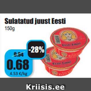 Allahindlus - Sulatatud juust Eesti 150g