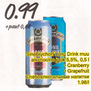 Allahindlus - Sinebrychoff Long Drink muu alkoholne jook