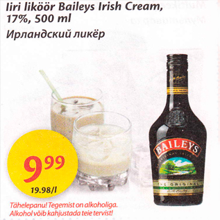 Allahindlus - Iiri liköör Baileys Irish Cream