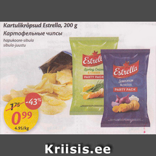 Allahindlus - Kartulikrõpsud Estrella, 200 g