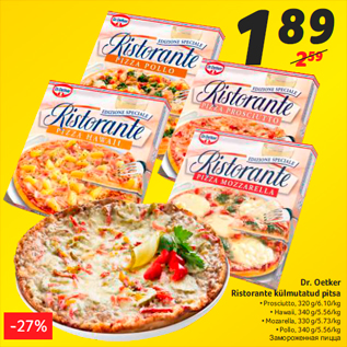 Allahindlus - Dr. Oetker Ristorante külmutatud pitsa