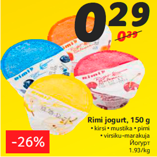 Allahindlus - Rimi jogurt, 150 g