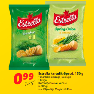 Allahindlus - Estrella kartulikrõpsud, 150 g