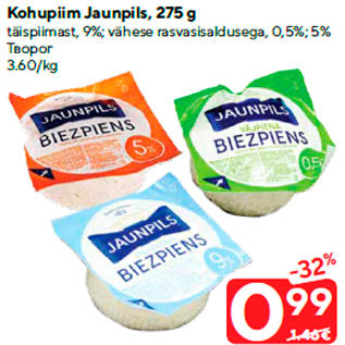 Allahindlus - Kohupiim Jaunpils, 275 g