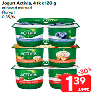 Allahindlus - Jogurt Activia, 4 tk x 120 g