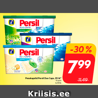 Allahindlus - Pesukapslid Persil Duo Caps, 28 tk*