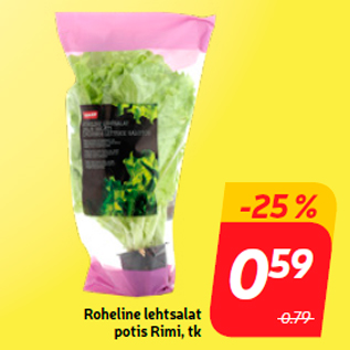 Allahindlus - Roheline lehtsalat potis Rimi, tk