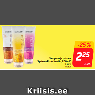 Allahindlus - Šampoon ja palsam Systeme Pro-vitamiin, 200 ml*