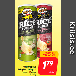 Allahindlus - Riisikrõpsud Pringles, 160 g***