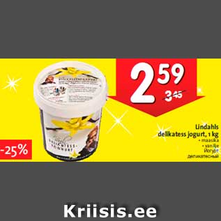 Allahindlus - Lindahls delikatess jogurt, 1 kg