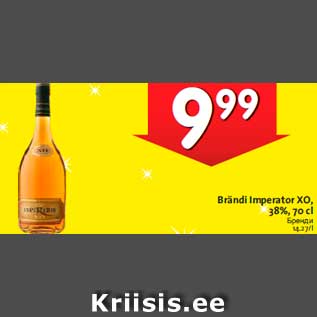 Allahindlus - Brändi Imperator XO, 38%, 70 cl